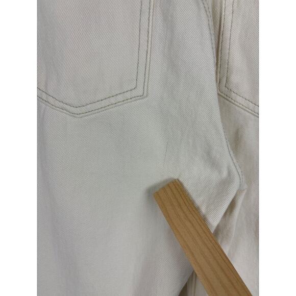 Zara Womens Off-White High-Waisted Straight Leg Jeans 4 Fall Neutral Minor‎ Flaw - Picture 7 of 8